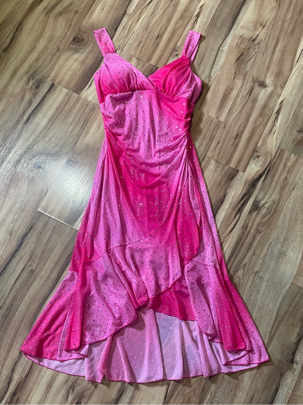 Vintage 2000s Taboo Hot Pink Sparkly Fairycore Whimsigoth Dress Barbie Core